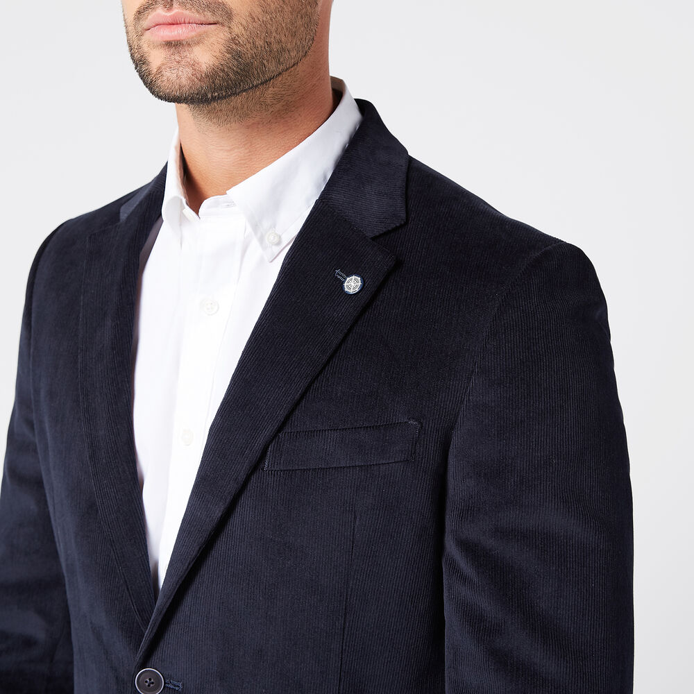 STRETCH CORDUROY BLAZER,Tugboat Blue,large