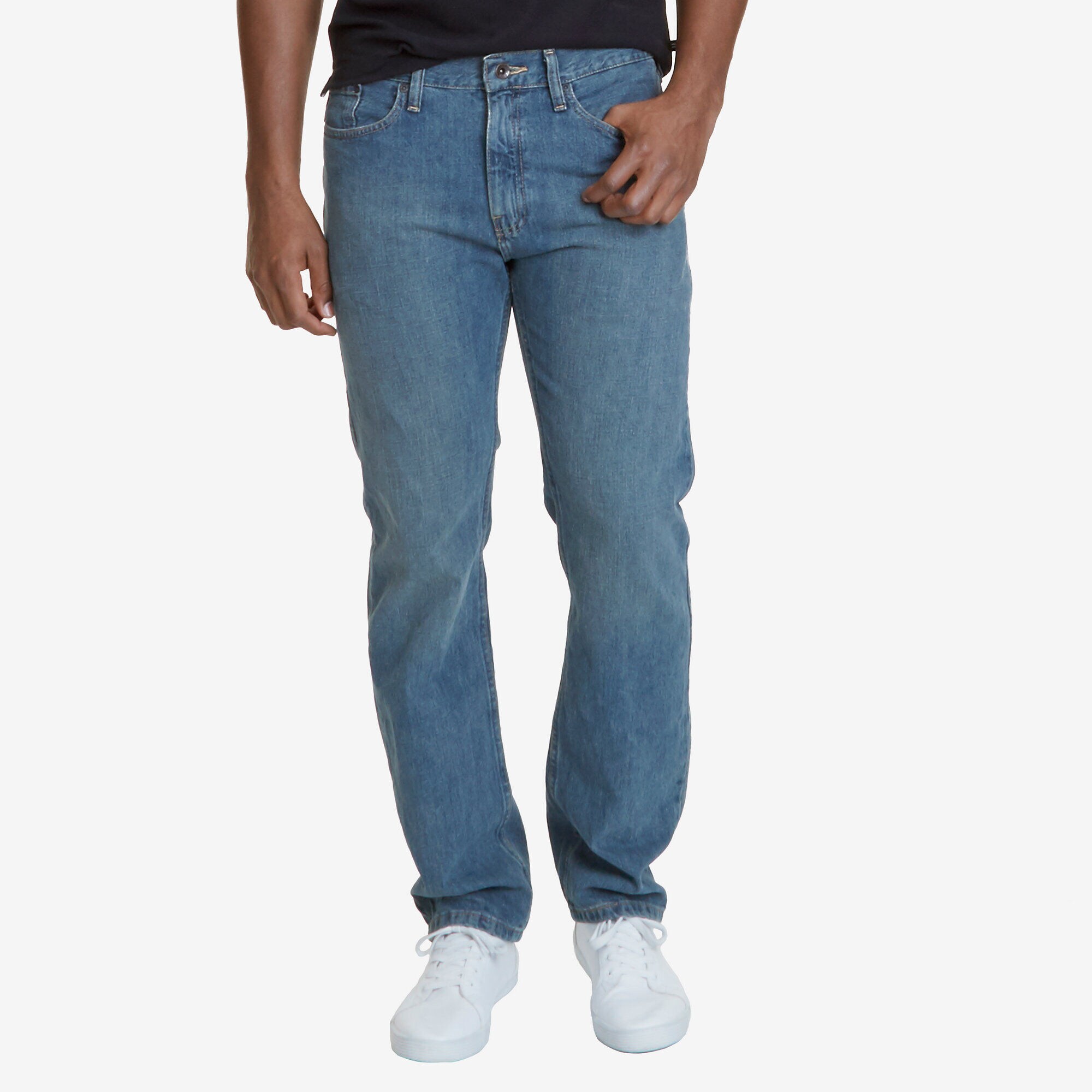 Slim Tapered Fit Jeans,Sinker Blue Denim Wash,large