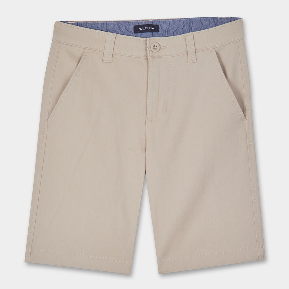 TODDLER BOYS' PERFORMANCE STRETCH TWILL SHORT (2T-4T),Dark Brown Heather,large