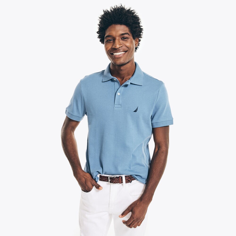 SLIM FIT INTERLOCK POLO,Star Sapphire,large
