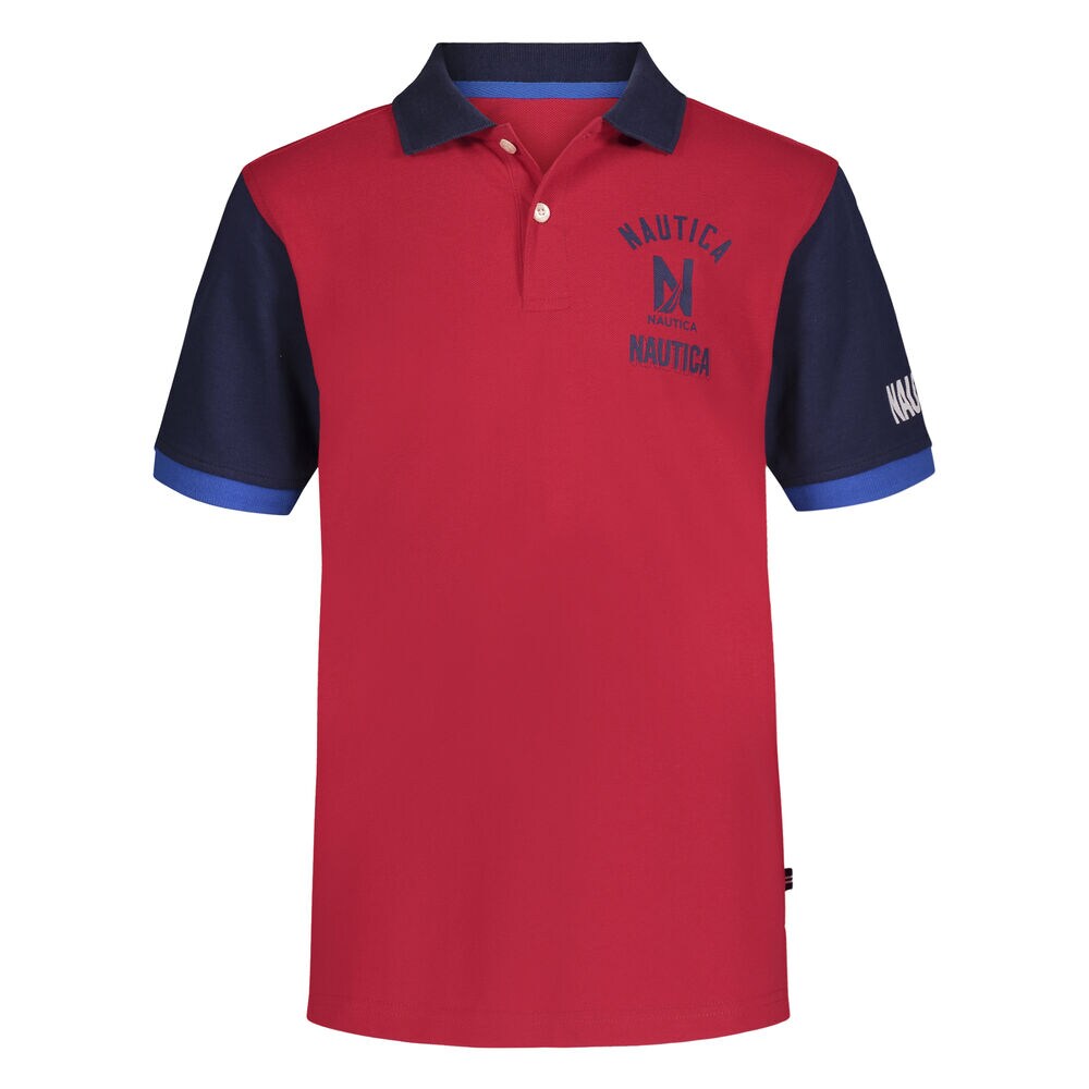 TODDLER BOYS' COLORBLOCK STACKED LOGO POLO (2T-4T),Melonberry,large