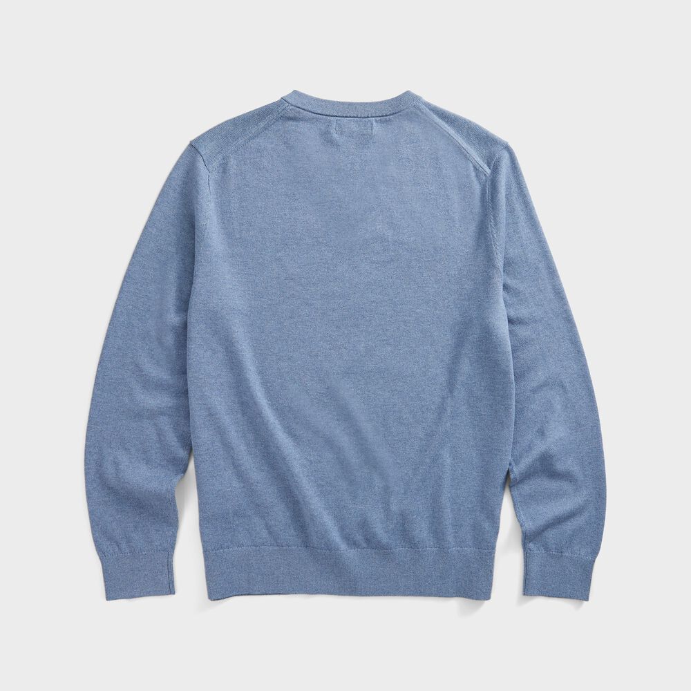 NAVTECH V-NECK SWEATER,Anchor Blue Heather,large
