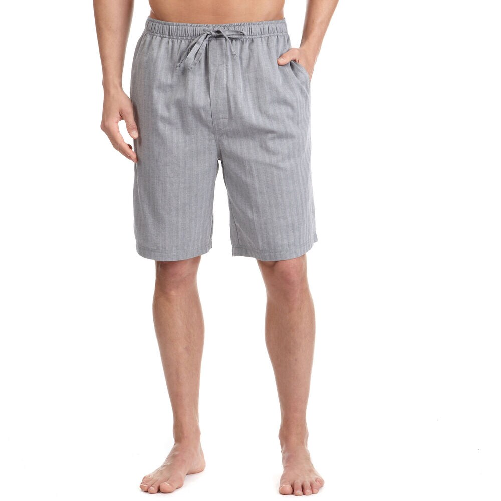 Herringbone Sleep Shorts,Pewter Grey,large