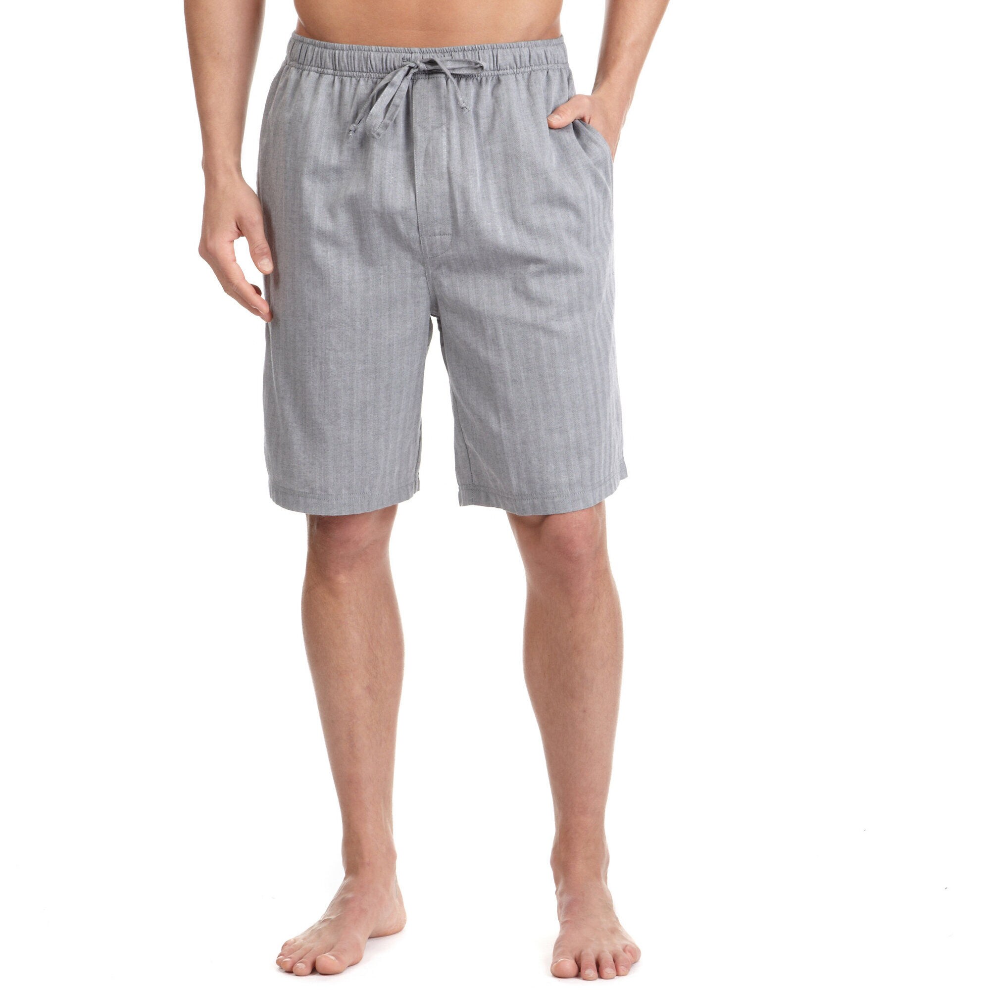 Herringbone Sleep Shorts,Pewter Grey,large