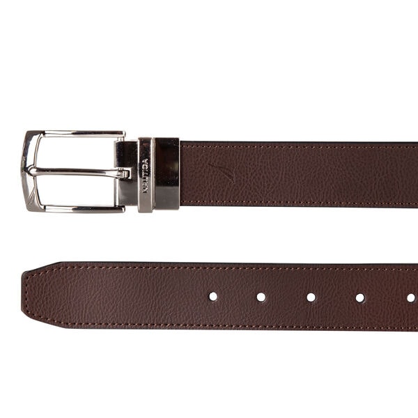 Reversible Engraved Logo Leather Belt