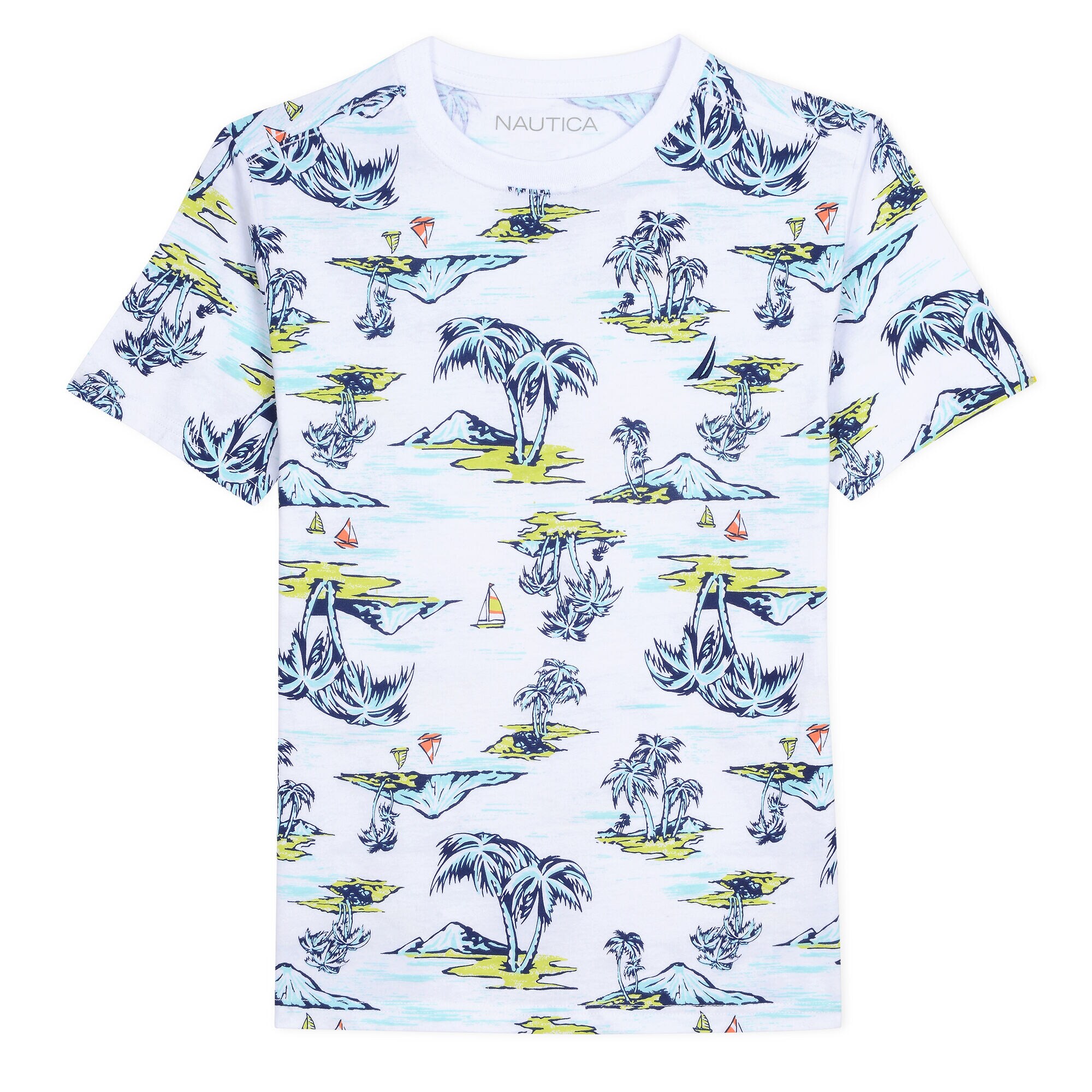 BOYS' JERSEY T-SHIRT IN GRAPHIC,Antique White Wash,large