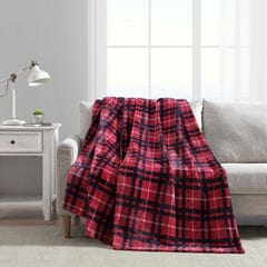 Winter Tattersall Red Twin Blanket,Pale Orchid,large