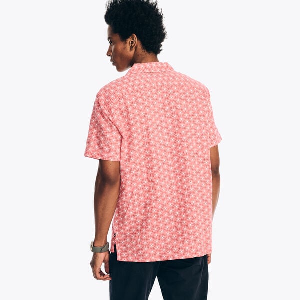 Printed Linen Short-Sleeve Shirt
