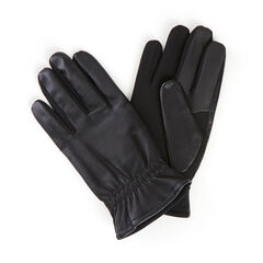 Tech Stretch Palm Leather Gloves,Black,large
