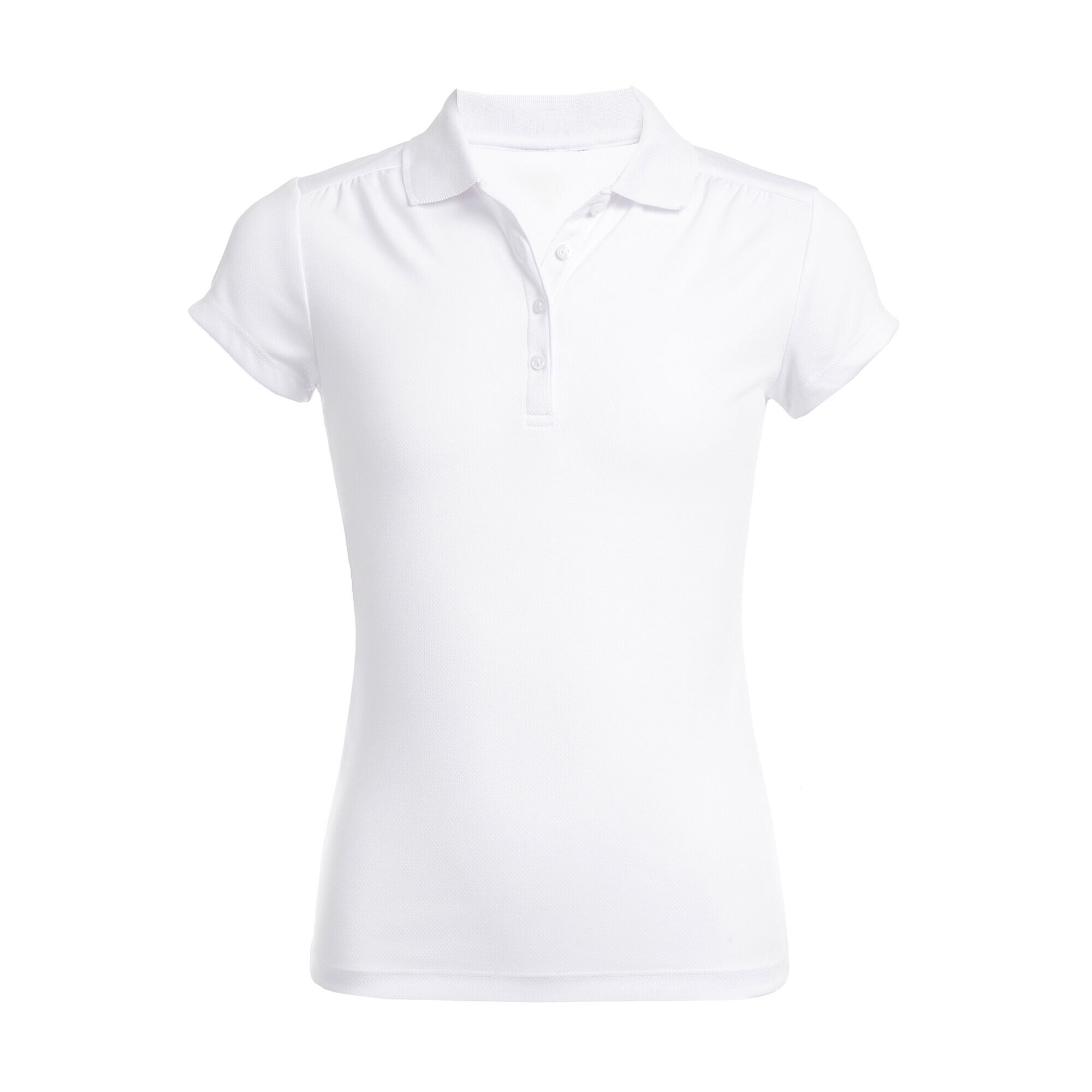 GIRLS' SHORT SLEEVE PERFORMANCE POLO (PLUS SIZES),Antique White Wash,large