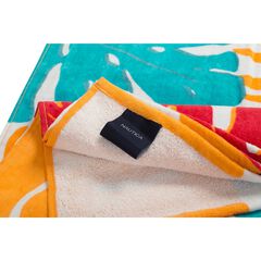 PALM LEAF PRINT BEACH TOWEL,Orange,large