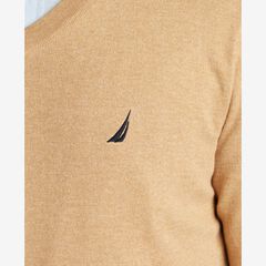BIG & TALL V-NECK NAVTECH SWEATER,Camel Heather,large