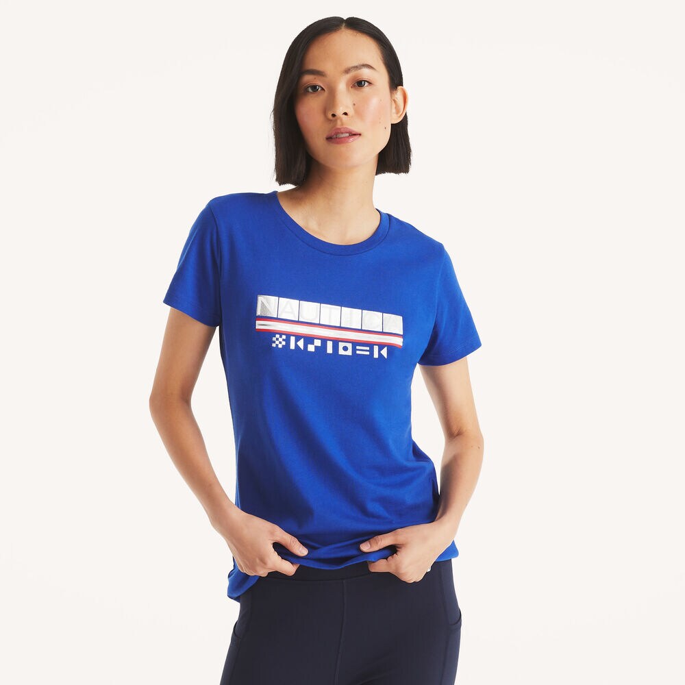 Foil Logo Graphic T-Shirt,Bright Cobalt,large