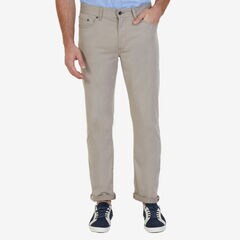 Straight Leg 5-Pocket Stretch Twill Pants,True Khaki,large