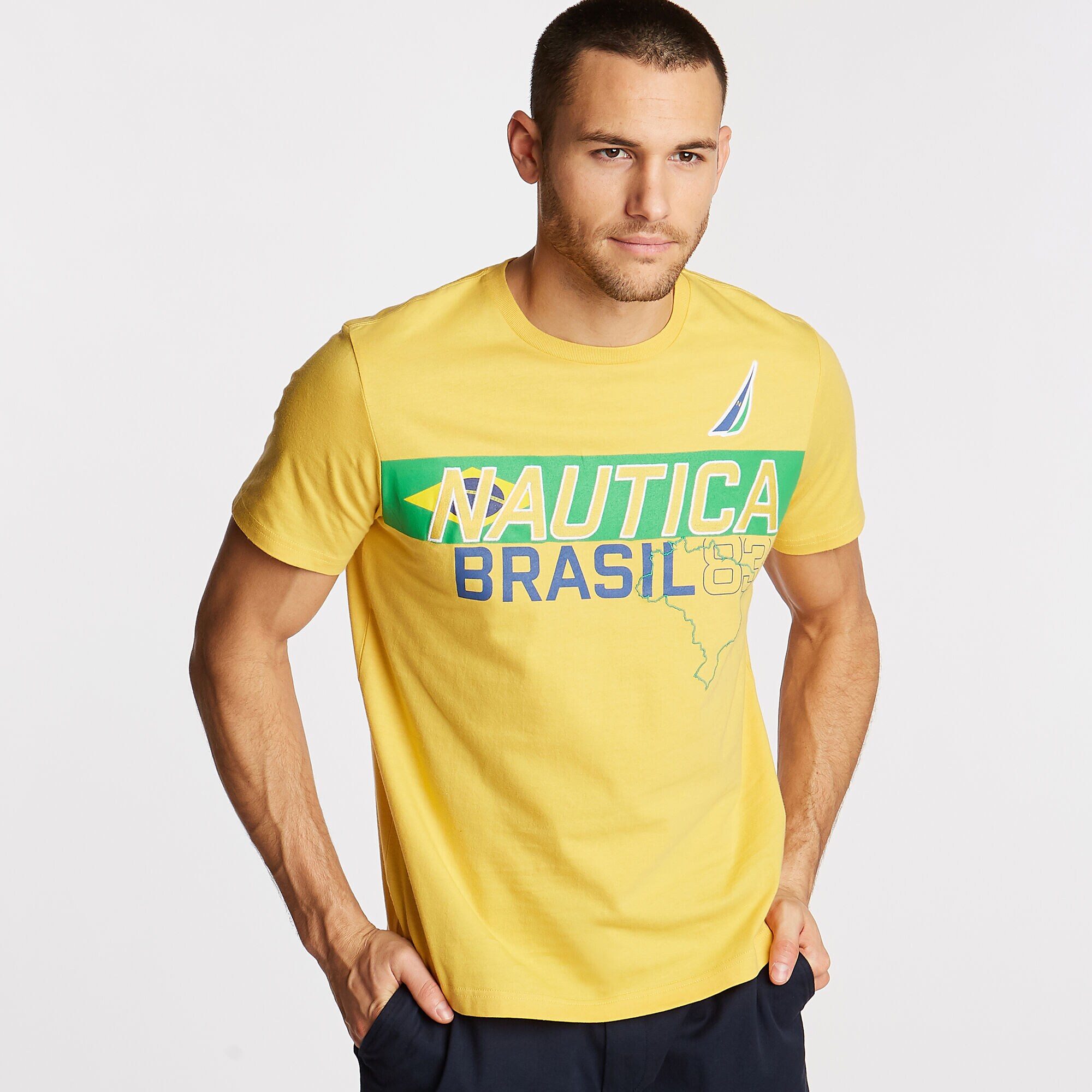 Brazil Graphic T-Shirt,Mustard Field,large