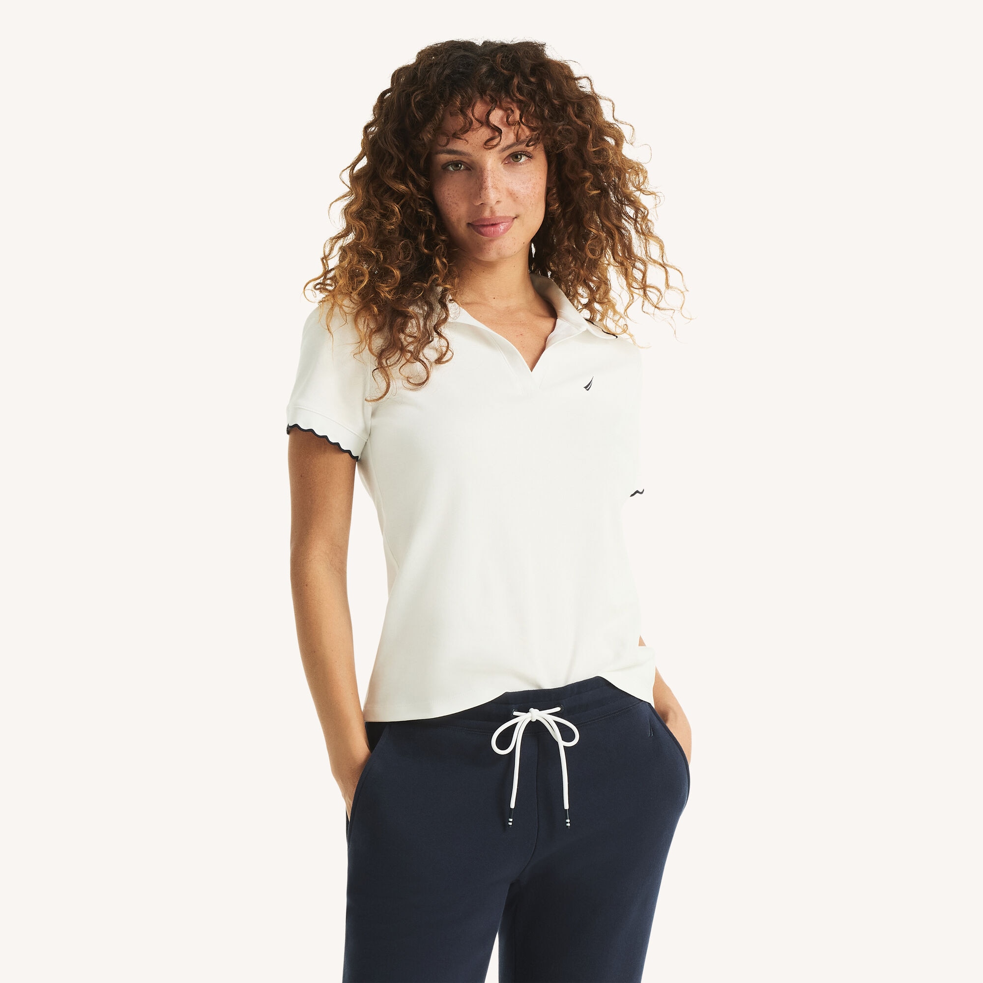 Scallop-Trim Johnny Collar Polo (00199684995365) photo