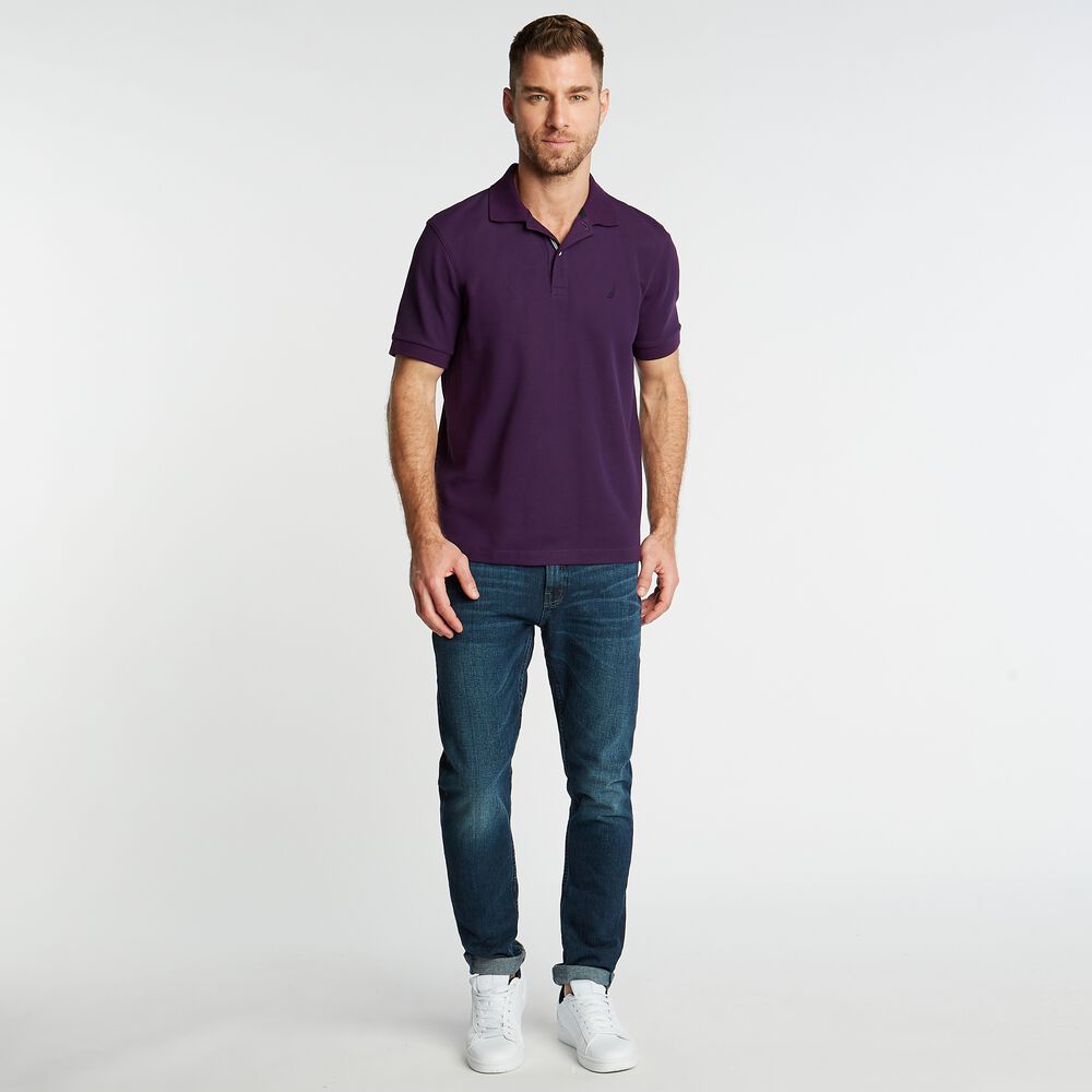 BIG & TALL STRETCH MESH POLO,Blackberry,large