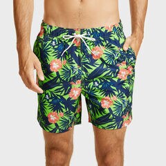 6" SWIM TRUNK IN FLORAL PRINT,Freshlime,large