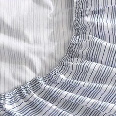 Beaux Striped Blue Queen Fitted Sheet,Blue Mirage,large
