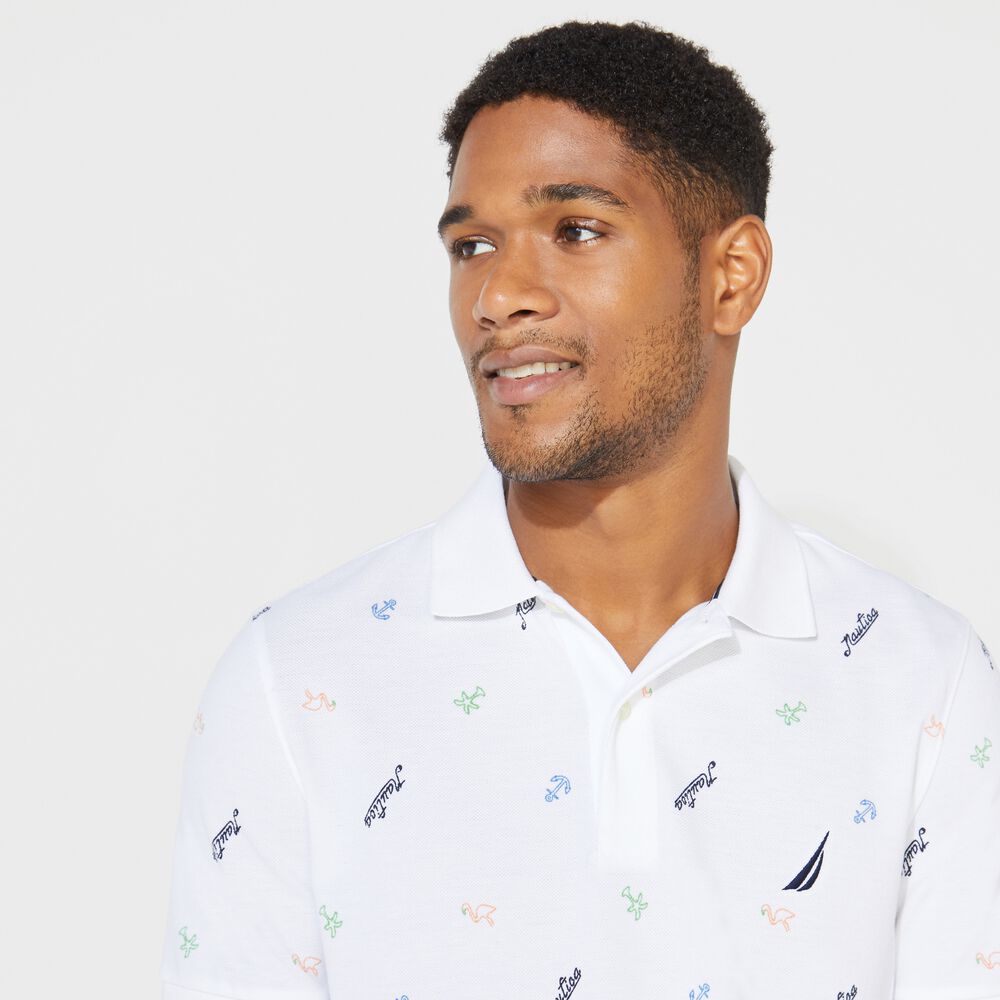 BIG & TALL CLASSIC FIT MARITIME ICON POLO,Bright White,large