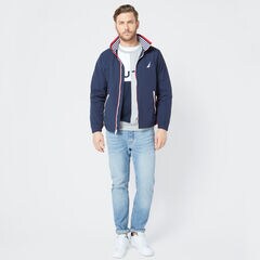 LOGO BOMBER JACKET,Navy,large