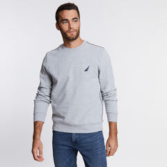 brand icon Logo Sweatshirt,Grey Heather,large