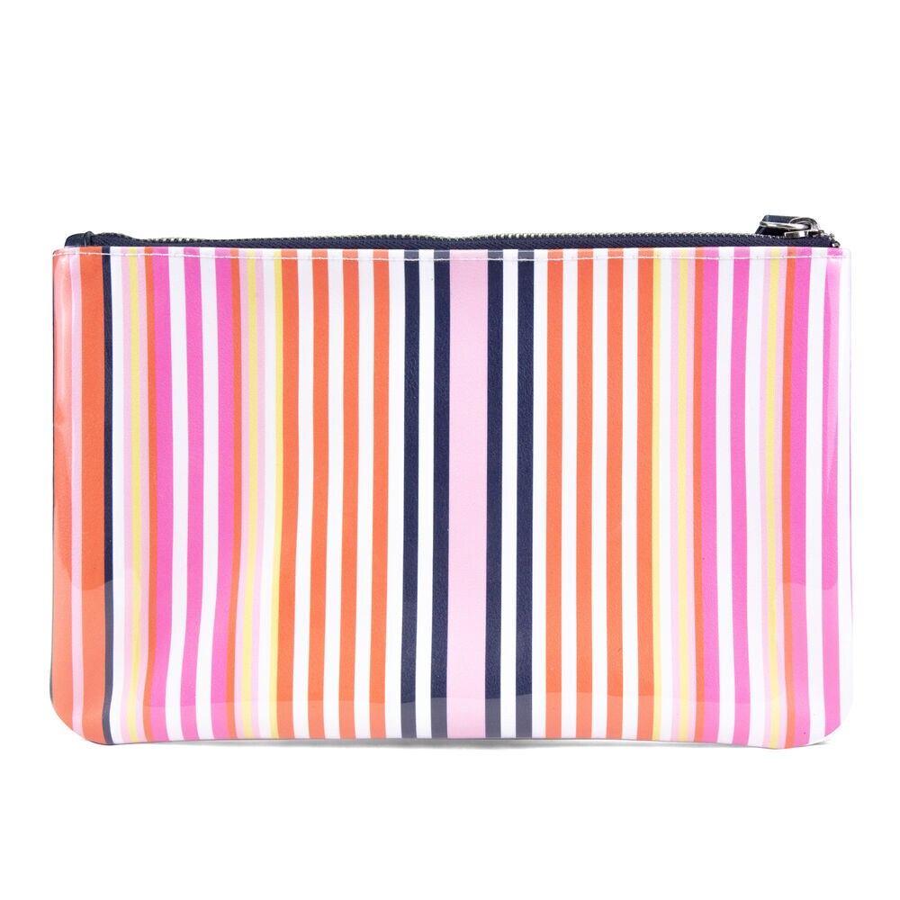 COATED CANDY STRIPE WRISTLET,Ice Blue,large