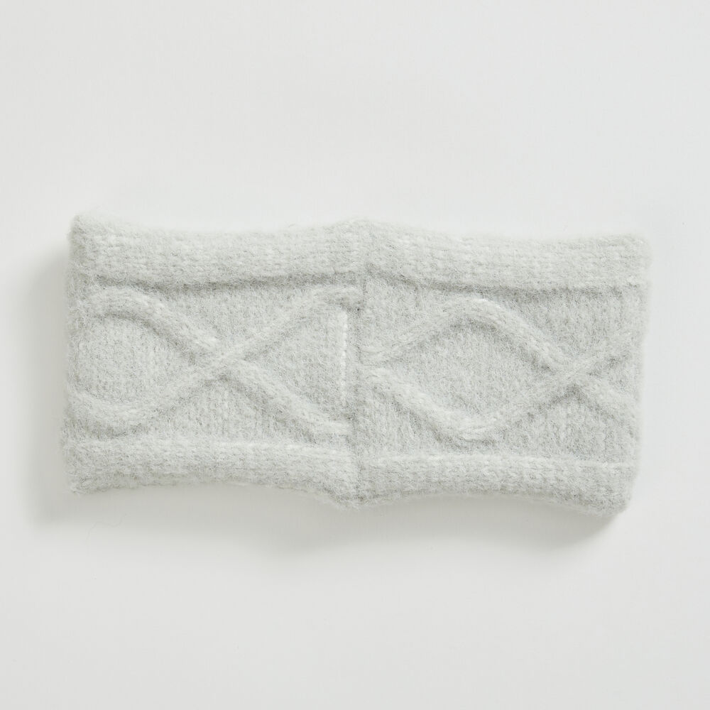 CABLE-KNIT HEADBAND,Grey Heather,large