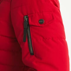 Faux Shearling Hood Puffer Jacket,Tomales Red,large