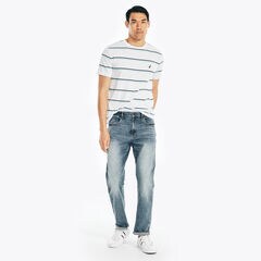SUSTAINABLY CRAFTED STRIPED T-SHIRT,Bright White,large