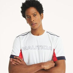 Navtech Colorblock Crewneck T-Shirt,Bright White,large
