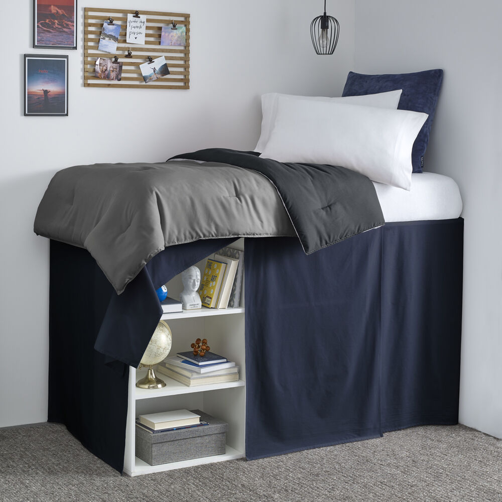 SOLID TWIN XL DORM BED SKIRT,Deep Dive Wash,large