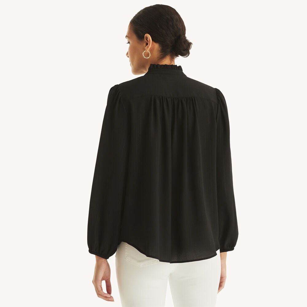 Tie-Front Shirt,True Black,large
