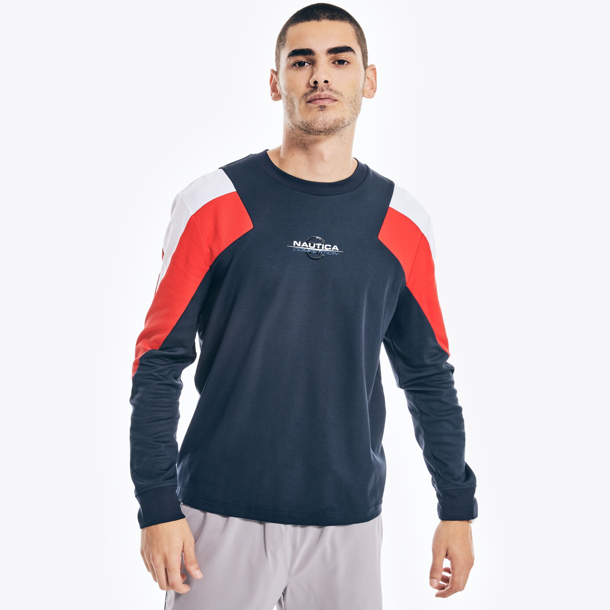 COMPETITION SUSTAINABLY CRAFTED GRAPHIC LONG-SLEEVE T-SHIRT,Navy,large