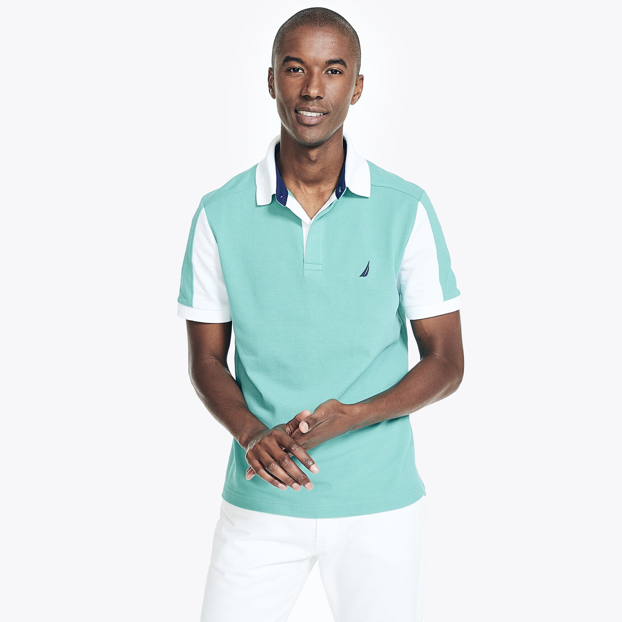CLASSIC FIT COLORBLOCK POLO,Light Olive,large