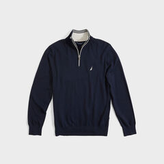 Big & Tall Navtech Quarter-Zip Sweater,Navy,large