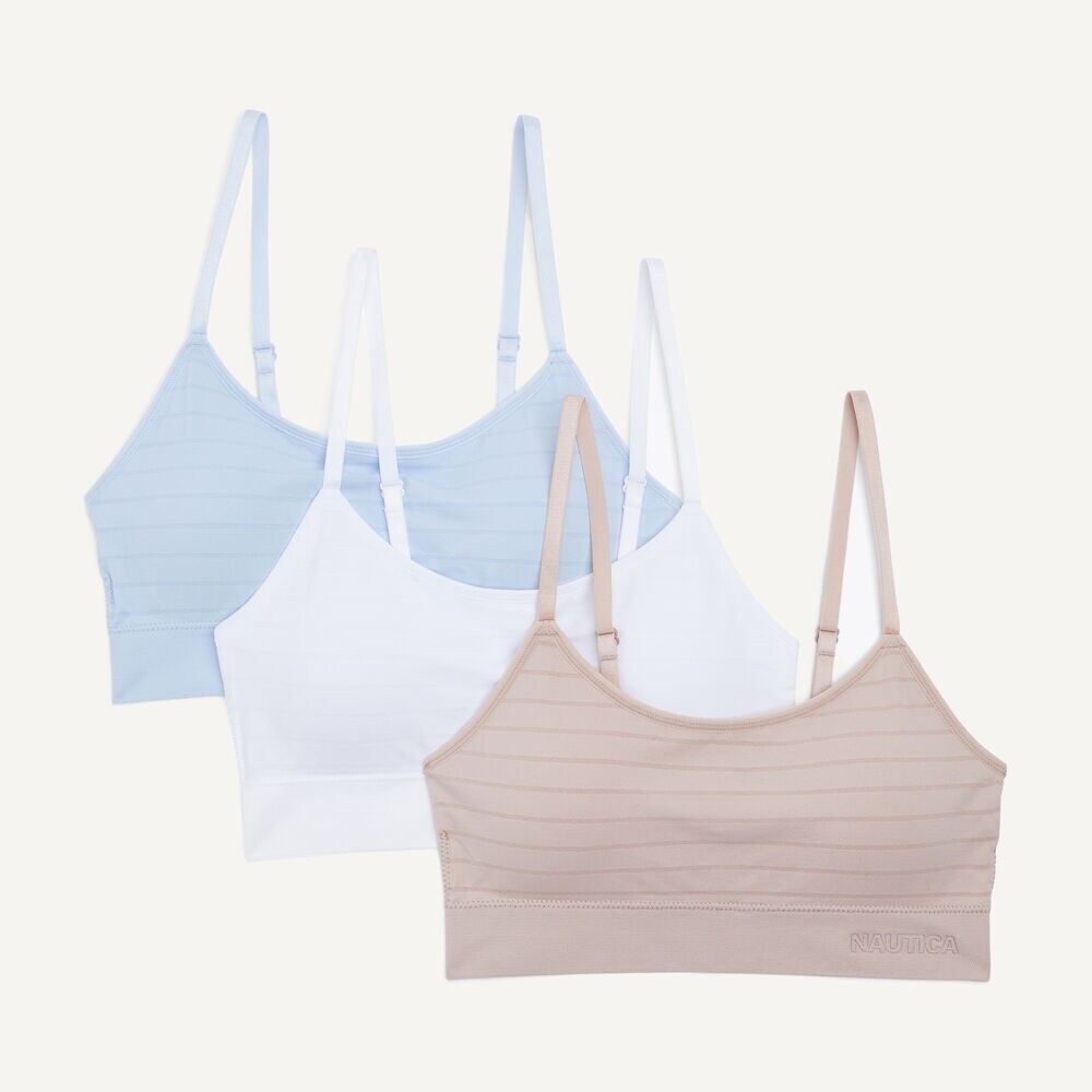 Logo Seamless Bra, 3-Pack,Hawaiian Ocean,large