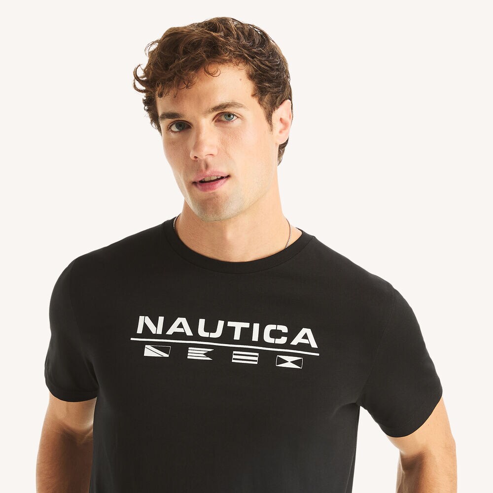 Logo Flag Graphic T-Shirt,True Black,large