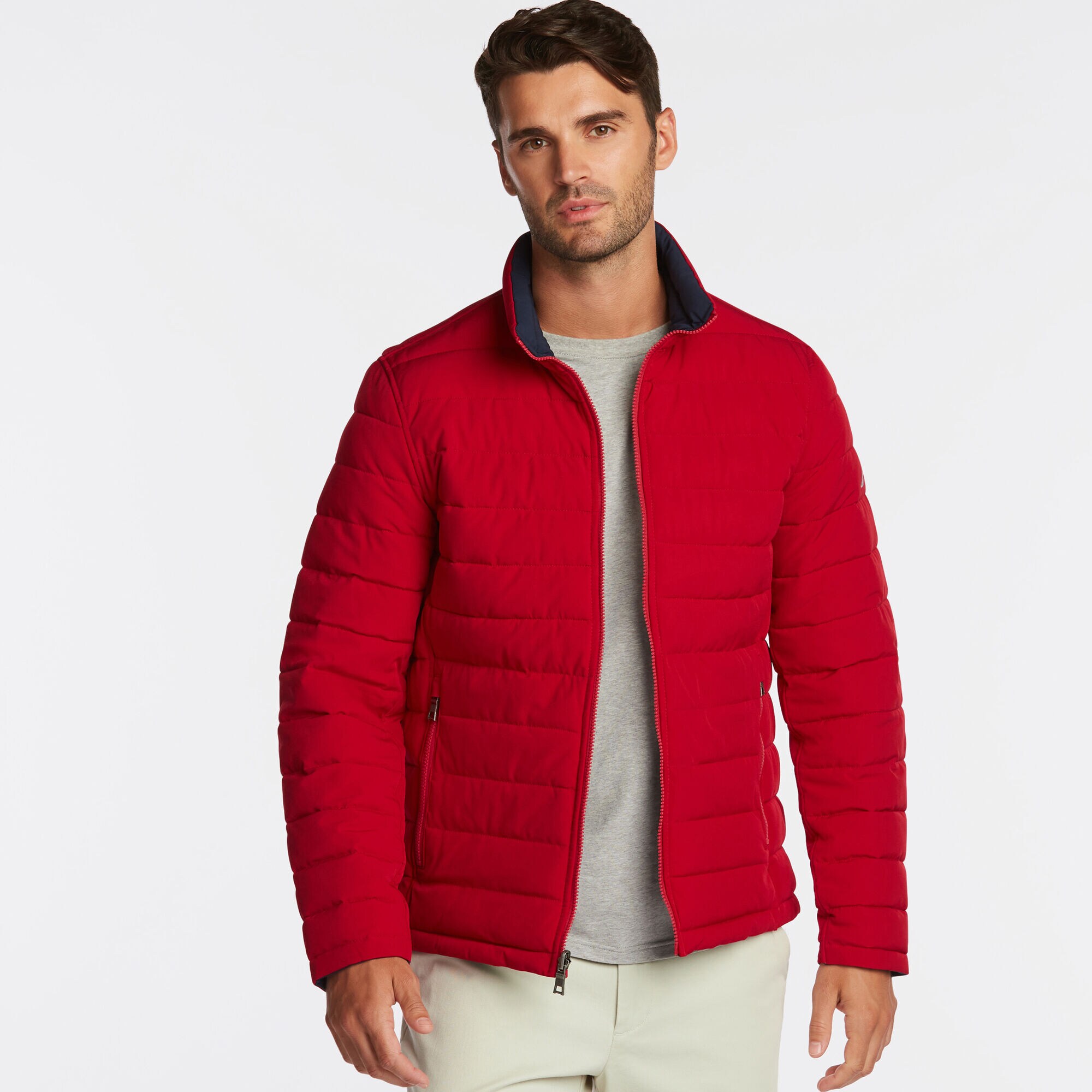 STRETCH REVERSIBLE PUFFER,Nautica Red/Orange,large