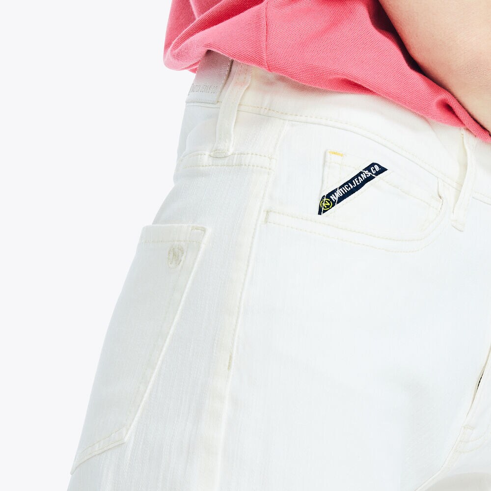 NAUTICA JEANS CO. HIGH-RISE WIDE LEG CROP DENIM,Marshmallow,large