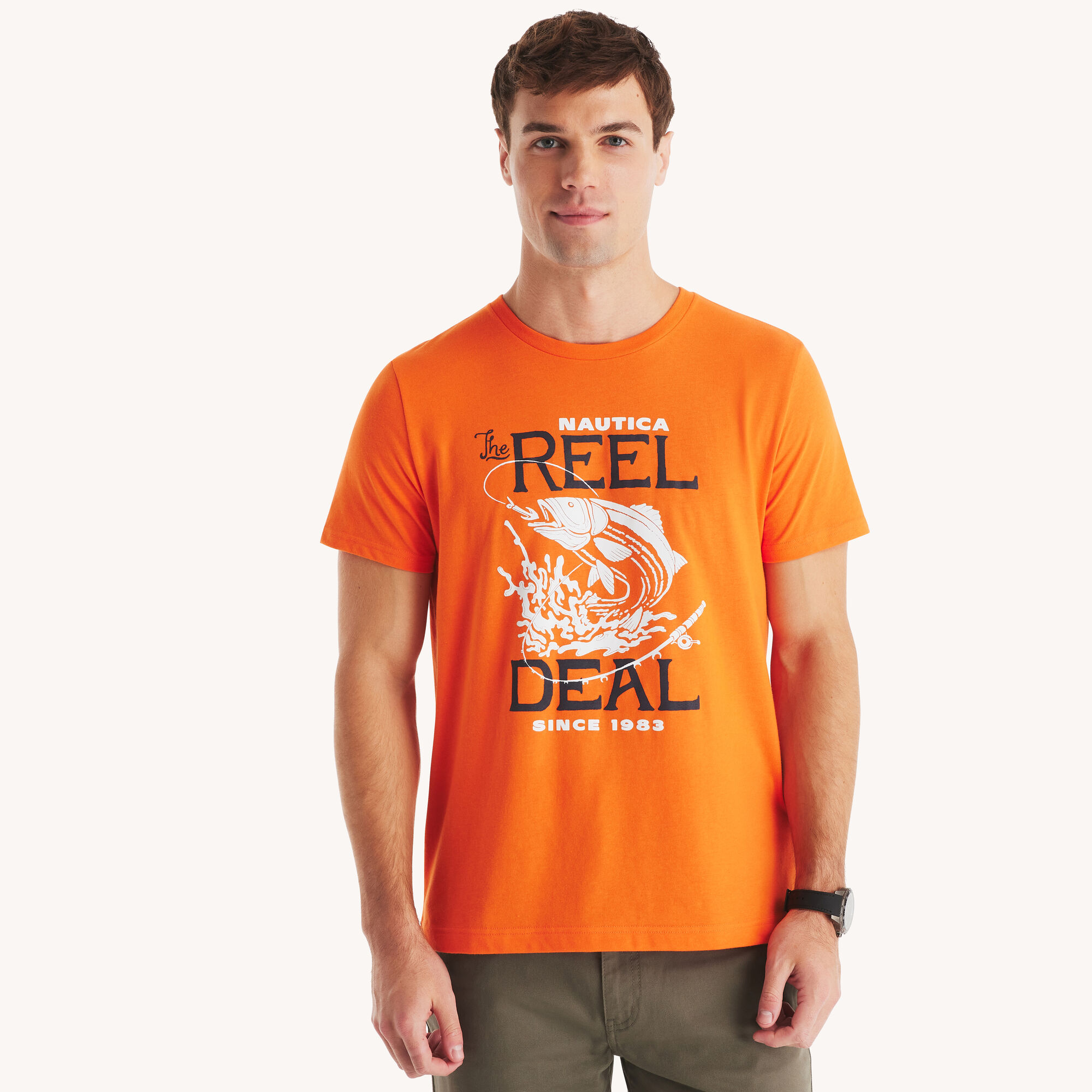 Keep It Reel Graphic T-Shirt,Pier Orange,large