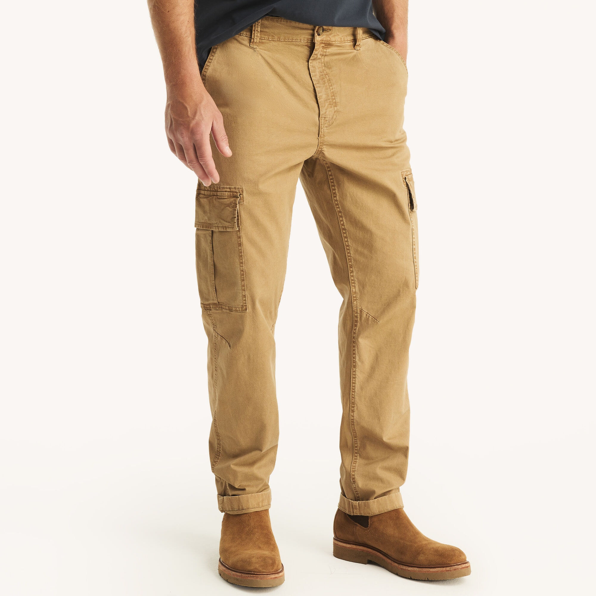 Pleated Cargo Pant,Dark Brown,large