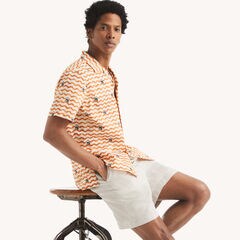 JAWS x Nautica Printed Short-Sleeve Camp Shirt,Nasturtium,large