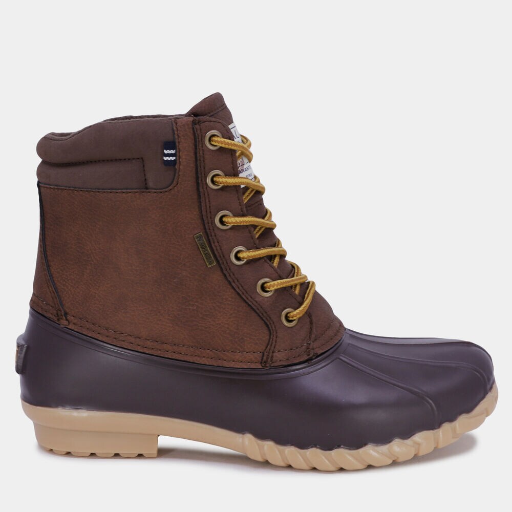 Lace-Up Duck Boot,Brown Stone,large