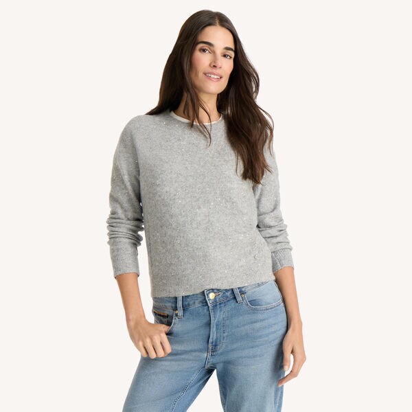 Metallic Crewneck Sweater