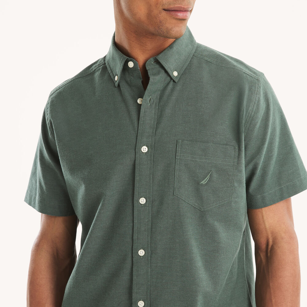 Short-Sleeve Oxford Shirt,Galley Green,large