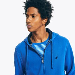 BIG & TALL FLEECE FULL-ZIP HOODIE,Windsurf Blue,large