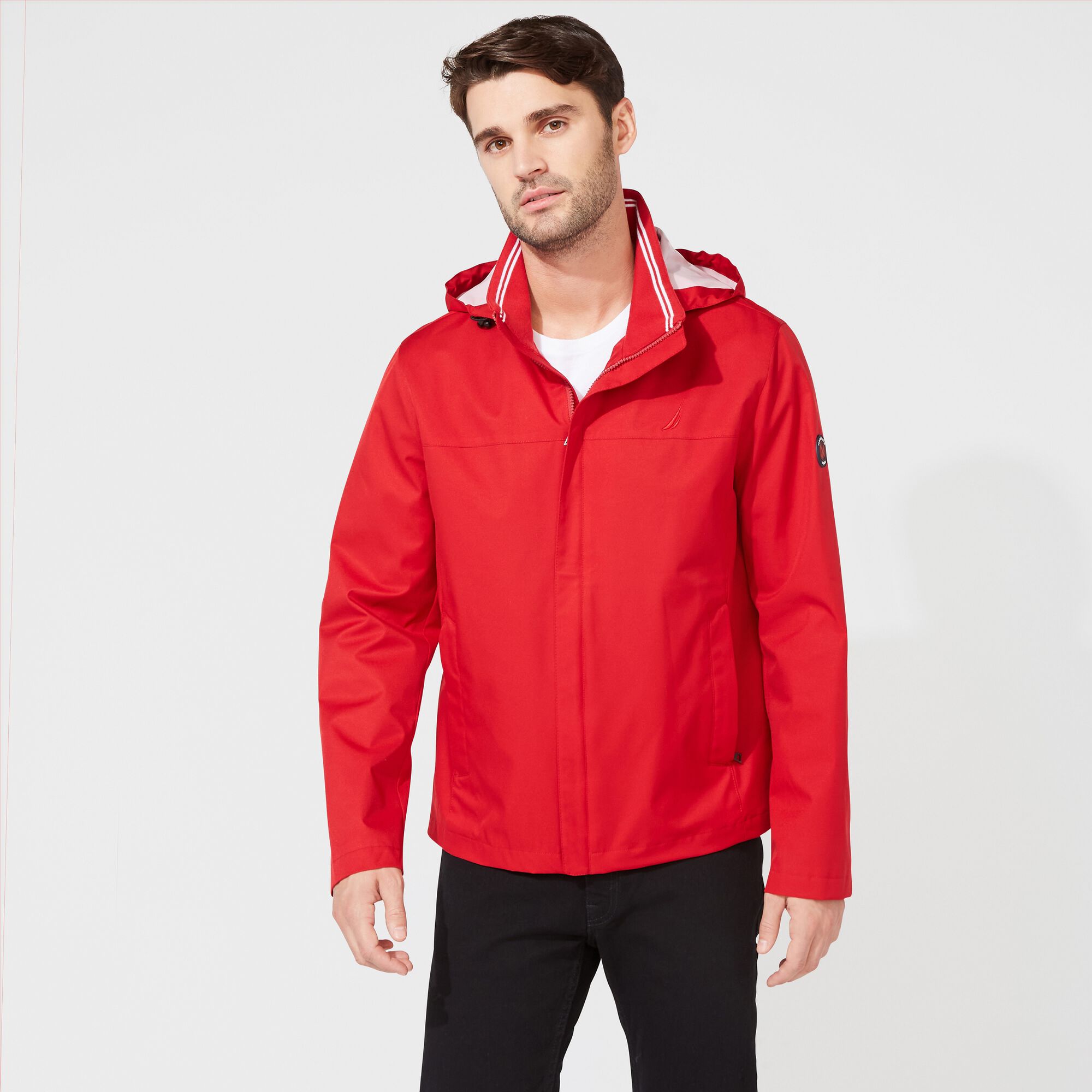 Classic Bomber With Packable Hood,Nautica Red,large