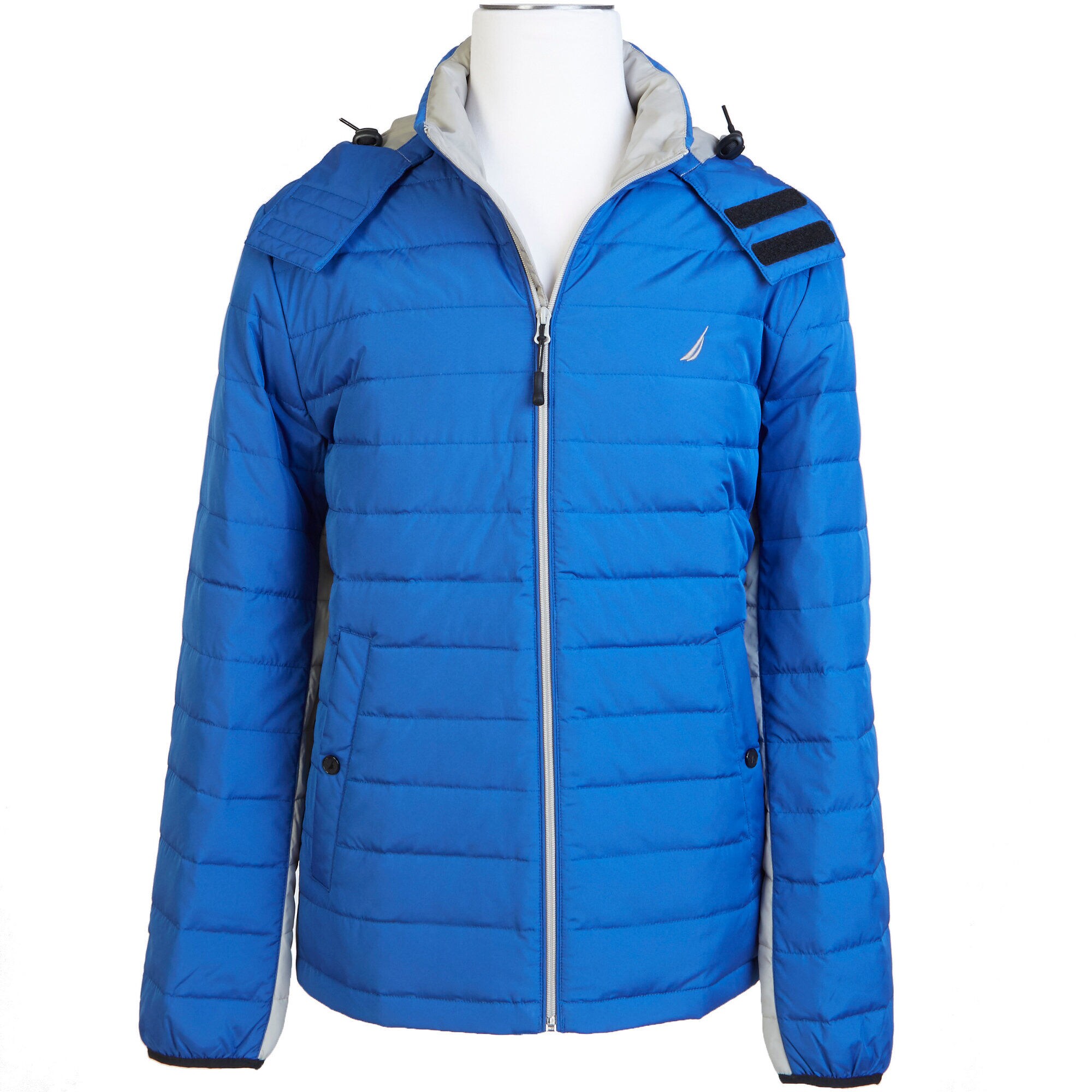Down-Blend Quilted Puffer Jacket,Clear Sky Blue,large