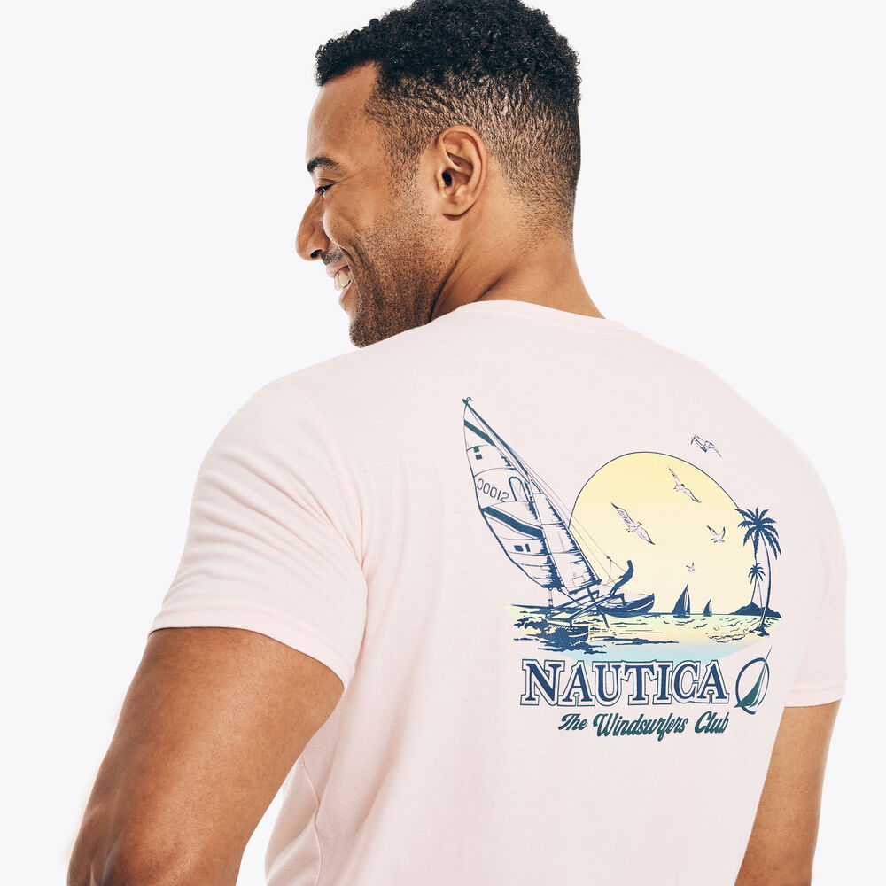 SUSTAINABLY CRAFTED WINDSURFER GRAPHIC T-SHIRT,Buoy Red,large